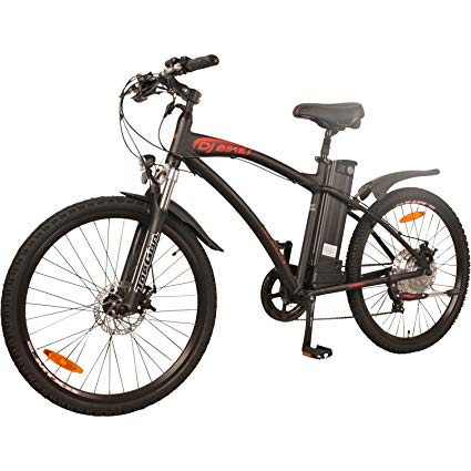 DJ Bikes DJ Mountain Bike 500W 48V 13Ah Power Electric Bicycle, Samsung Lithium-Ion Battery, 7 Speed, Matte Black, LED Bike Light, Fork Suspension And Shimano Gear