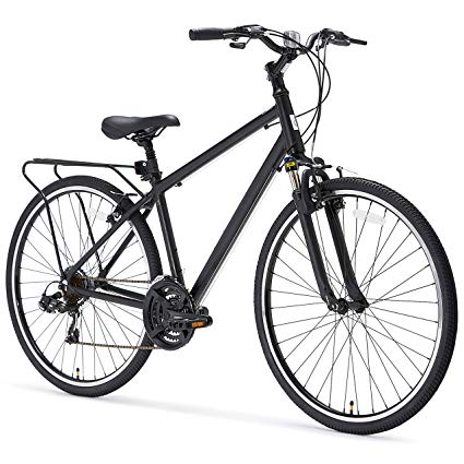 sixthreezero Pave n' Trail Men's 21-Speed Hybrid Road Bicycle, Matte Black