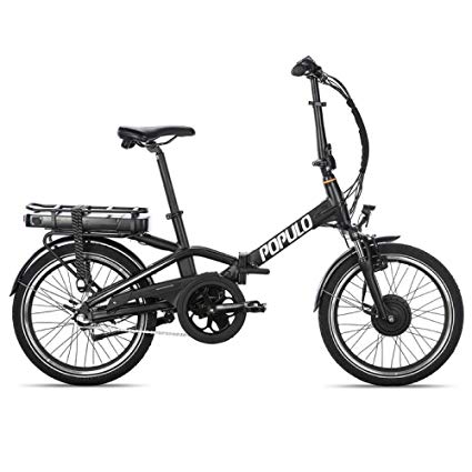 Populo Curve Folding Ebike, 350W Motor, 20 MPH Top Speed, 20 Mile Range, Removable Lithium Ion Battery Electric Bicycle