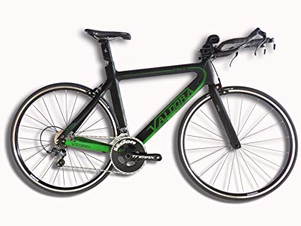 Valdora PHX Carbon Fiber Triathlon Bikes - Flat Black W/Green Accents - Ultegra - Triathlon