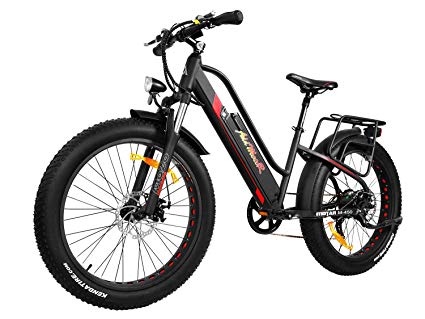 Addmotor MOTAN Electric Bicycle Step Thru Comfort Fitness Bike 26 Inch Fat Tire Full Suspension 500W Motor Mountain Electric Bike 2018 M-450 Commuter E-bike