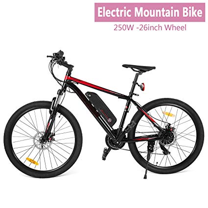 Electric Mountain Bike, 250W/350W Power Plus Mens Bike Electric Bicycle for Adults with Removable Lithium-Ion Battery (US STOCK)