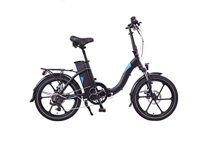 Magnum Premium -Low Step Folding Electric Bicycle - 48V 13A Samsung Battery – 500 Watt Rear Motor - Alloy Wheels!- Black with Blue Accents 2016 Ebike