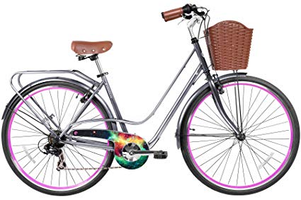 Gama Bikes Women's City Avenue Step-Thru 6 Speed Shimano Hybrid Urban Cruiser Commuter Road Bicycle, 700c wheels