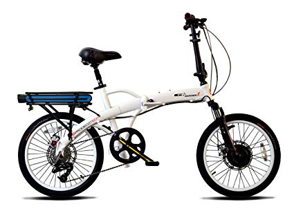 ProdecoTech Mariner 8 v5F 36V300W 8 Speed Electric Bicycle 10Ah Samsung Li ion, Pearl White, 17