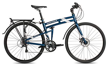 New 2017 Montague Navigator Folding 700c Pavement Hybrid Bike Midnight Blue 17