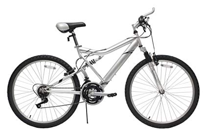 Reaction ICO-SH Full-Suspension Mountain Bike, Silver (18-Inch)