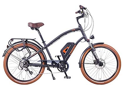 Leisger CD5 - Electric Crusier Style Bicycle - 350 Watt motor - Panasonic Battery 36V 13A - Black