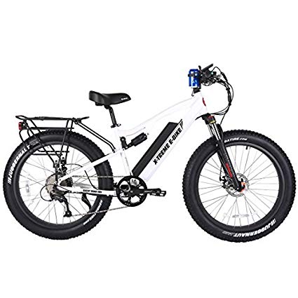 X-Treme Scooters Rocky Road 48 Volt High End Electric Fat Tire Straight Frame Mountain Bicycle