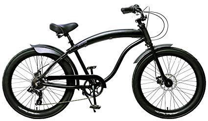 Fito Men's Modena GT 2.0 Aluminum Alloy 7 Speed Beach Cruiser Bike, Black, 18