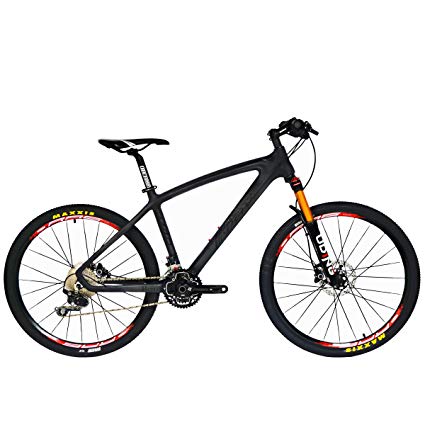 BEIOU Carbon Fiber Mountain Bike Hardtail MTB 10.65 kg SHIMANO M610 DEORE 30 Speed Ultralight Frame RT 26-Inch Professional Internal Cable Routing Toray T800 Carbon Hubs Matte