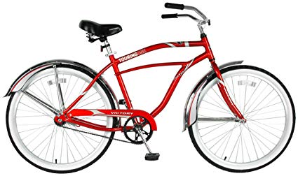 Victory Men's Touring One Cruiser Bike (Red/White, 26 X 18-Inch)