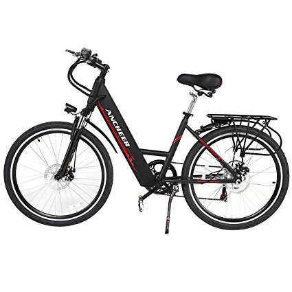 ANCHEER Electric Bike, 26 Inch Electric Commuter Bicycle with 36V 10 Ah Lithium Battery, 250W Brushless Gear Motor