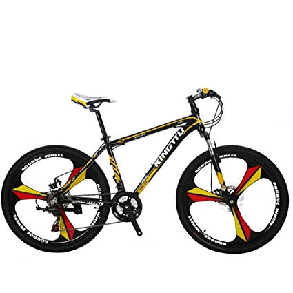 VTSP X3 MTB Mountain Bike Aluminum Frame 21-Speed 26-inch Bicycle Fork Suspension 3-Knife Double Disc Brakes Bicycle Aluminum Racing Bicycle Outdoor Cycling Ships From US Warehouse (yellow)