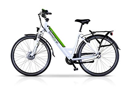 Uni-sex Electric Comfort Cruiser Bike with front shocks, Shimano Gears & Brakes. Includes Charging System