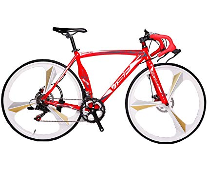 VTSP MC Red 3 Spokes 51/54cm 700C Shimano 14 Speeds Road Bike For Man Mechanical Disc Brakes Road Bicycle Gift For Man