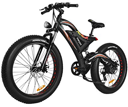 Addmotor Motan 750W Electric Bicycles 48V 11.6AH Battery Fat Tire Ebikes Mountain Snow Beach Full Suspension 2018 M-850 P7 Pedal Assist Electric Bikes+Fenders(Red)