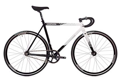 State Bicycle Co. - The Undefeated II - Black & White Edition - 7005 Aluminum Premium Fixed Gear Track Bike