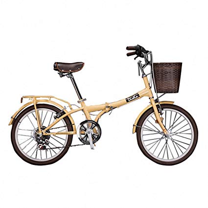 DIOKO 20 inches Cruiser Folding Bike with basket Pistache - Ivory