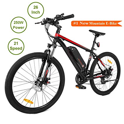 Kemanner 26 inch Electric Mountain Bike 21 Speed 36V 8A Lithium Battery Electric Bicycle for Adult