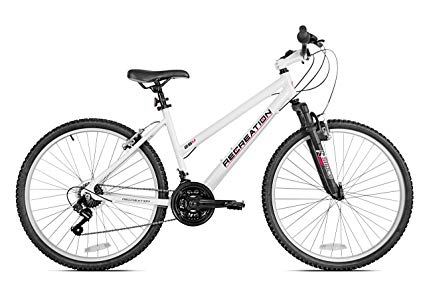 Recreation Women's Silver Ridge Mountain Bike, White, 17.5